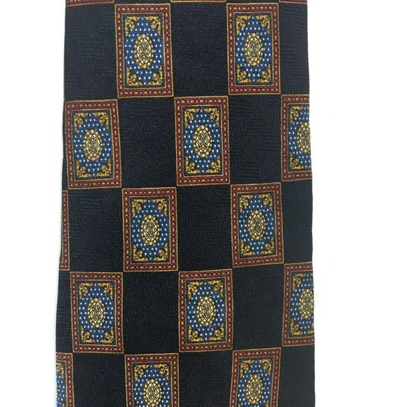 Christian Dior Other - Vintage CHRISTIAN DIOR Silk Cravate navy geometric Men's Necktie Tie Burgundy